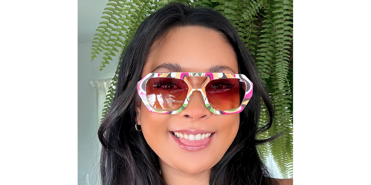 Floral Aviator Oversized Hipster Plastic Eyeglasses