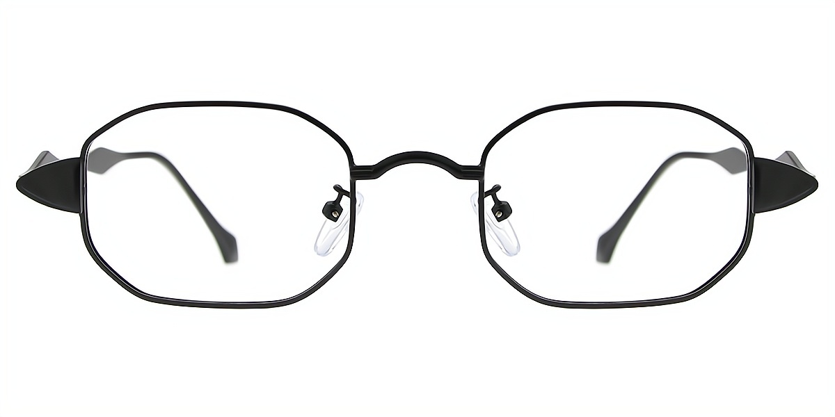 Black Oval Chic Metal Eyeglasses
