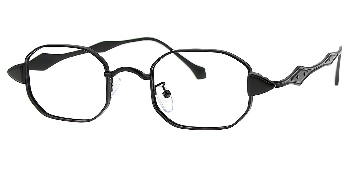 Black Oval Chic Metal Eyeglasses
