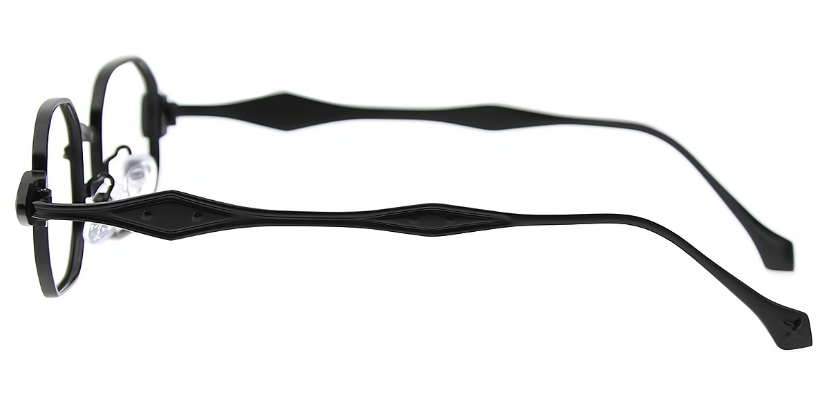 Black Oval Chic Metal Eyeglasses