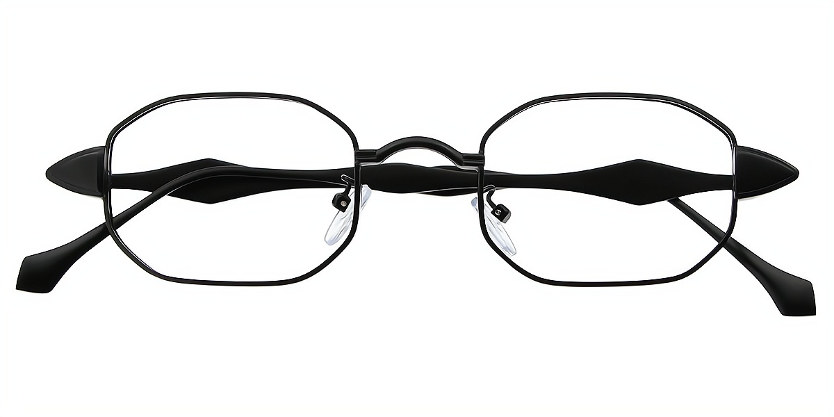 Black Oval Chic Metal Eyeglasses