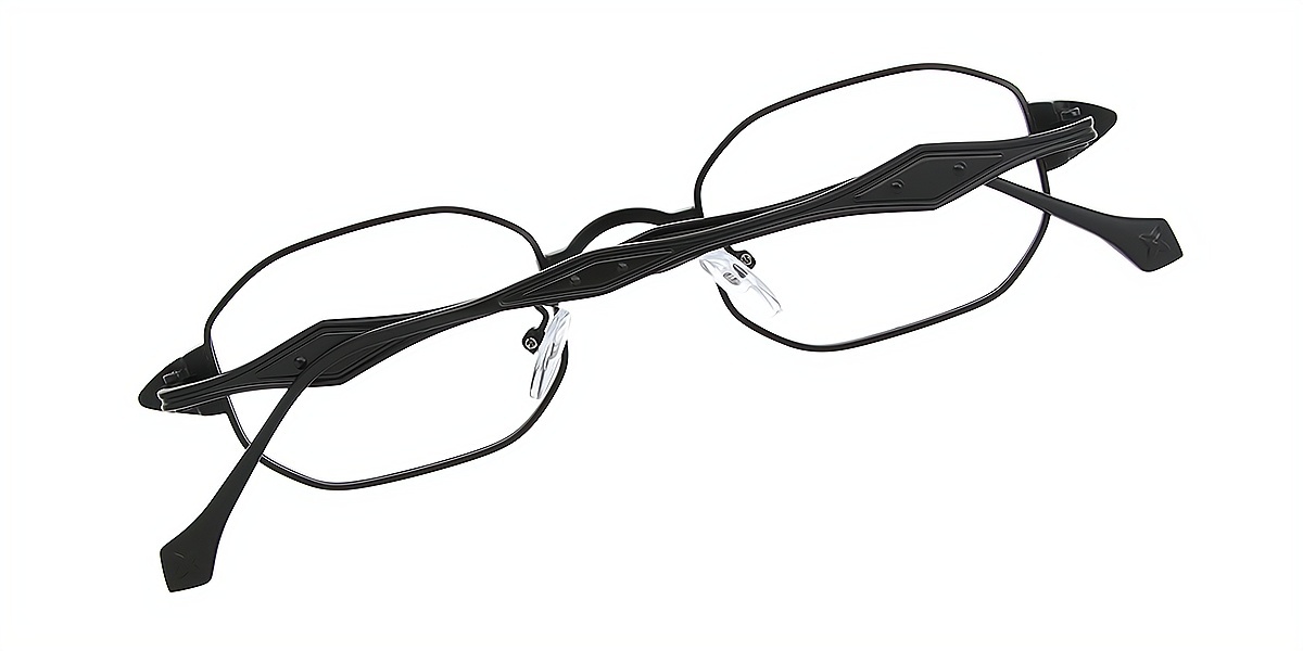 Black Oval Chic Metal Eyeglasses