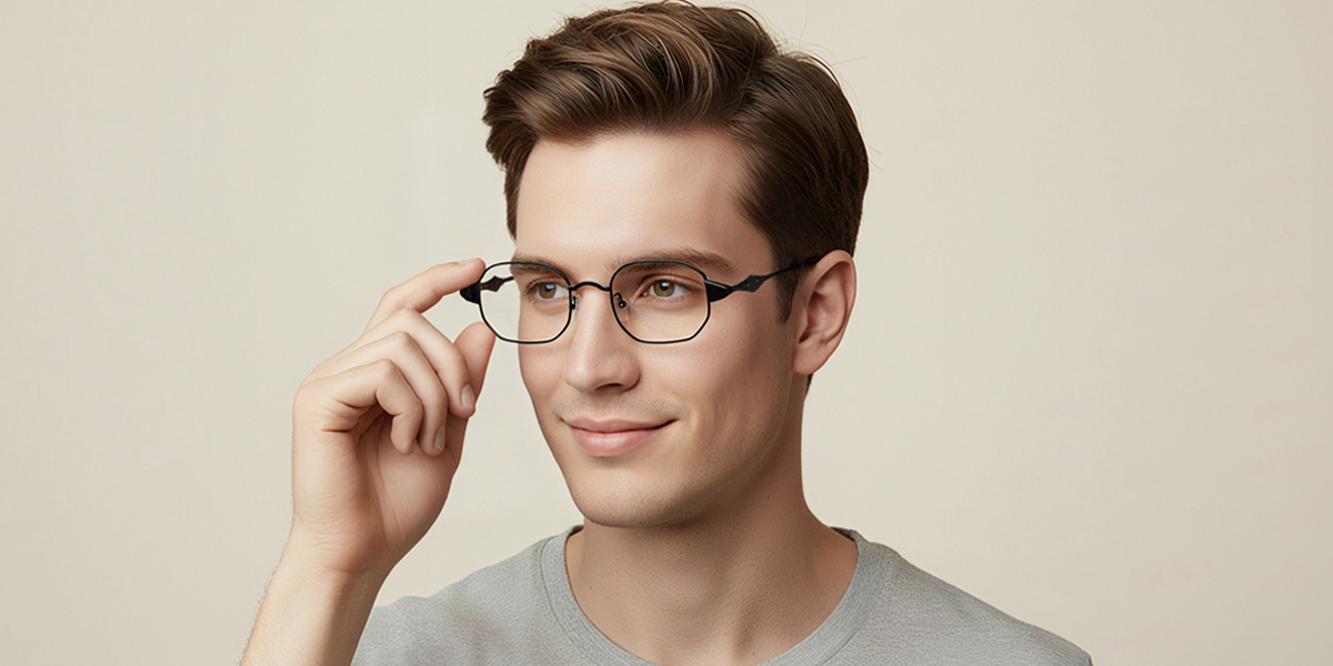 Black Oval Chic Metal Eyeglasses