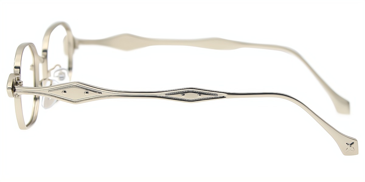 Silver Oval Chic Metal Eyeglasses