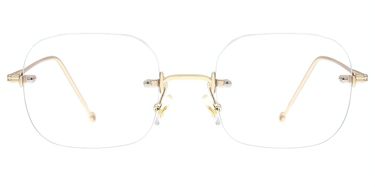 Golden Oval Simple Metal Eyeglasses