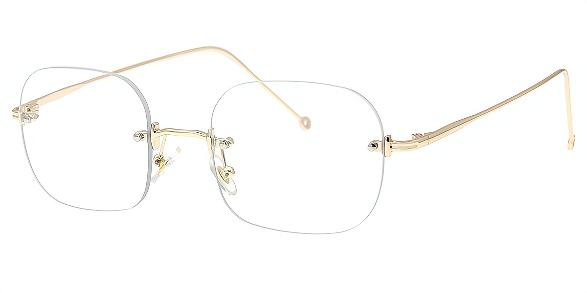 Golden Oval Simple Metal Eyeglasses