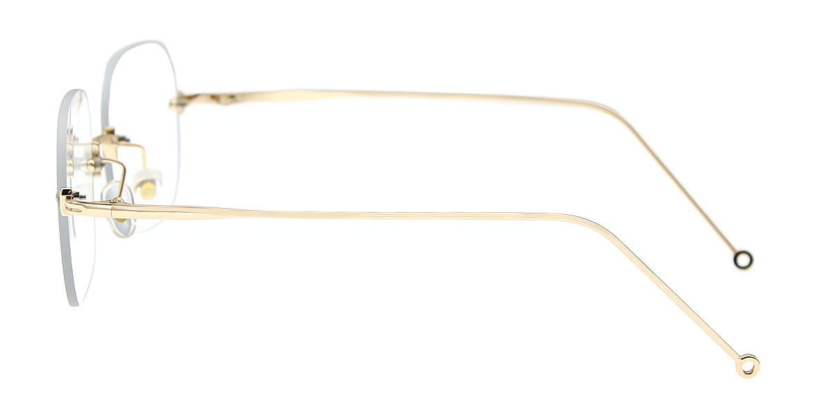 Golden Oval Simple Metal Eyeglasses