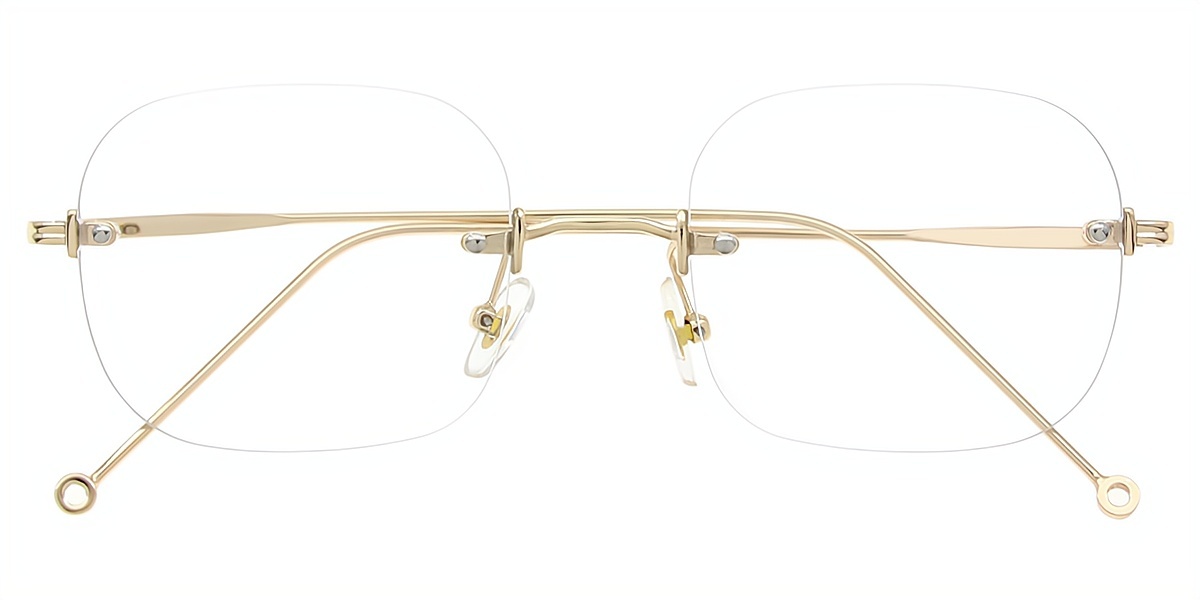 Golden Oval Simple Metal Eyeglasses