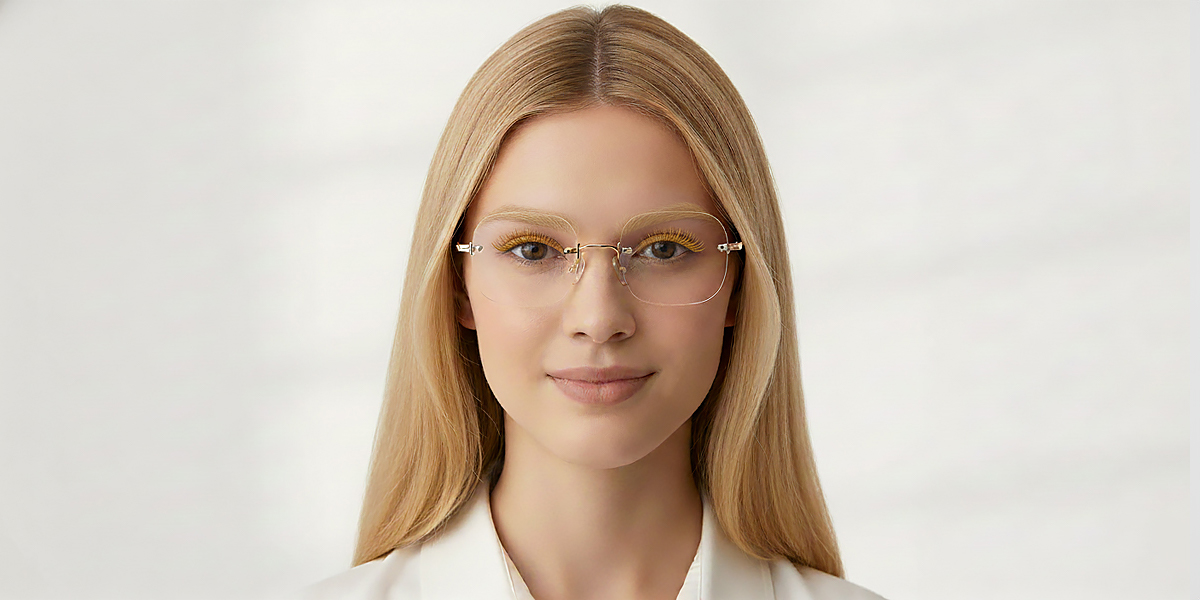 Golden Oval Simple Metal Eyeglasses