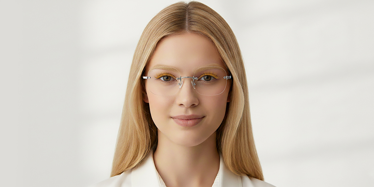 Silver Oval Simple Metal Eyeglasses