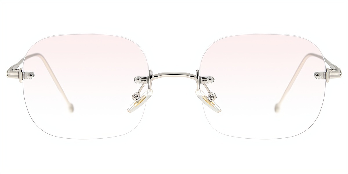 Silver Oval Simple Metal Eyeglasses
