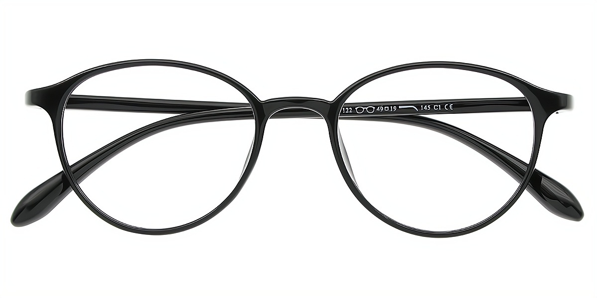 Black Oval Simple TR90 Eyeglasses