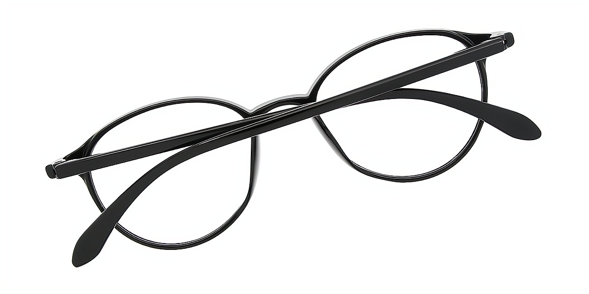 Black Oval Simple TR90 Eyeglasses