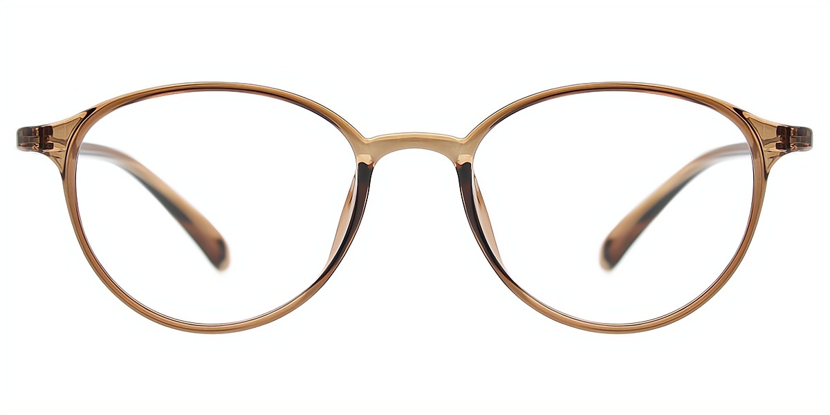 Brown Oval Simple TR90 Eyeglasses