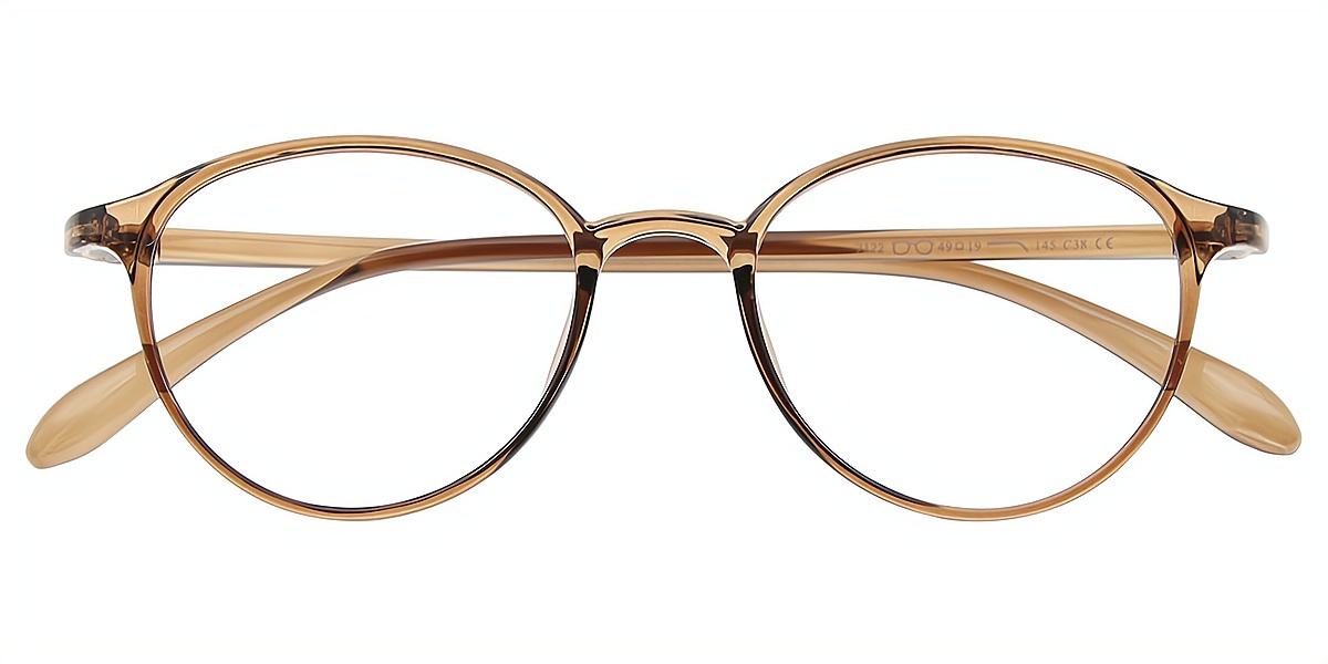 Brown Oval Simple TR90 Eyeglasses