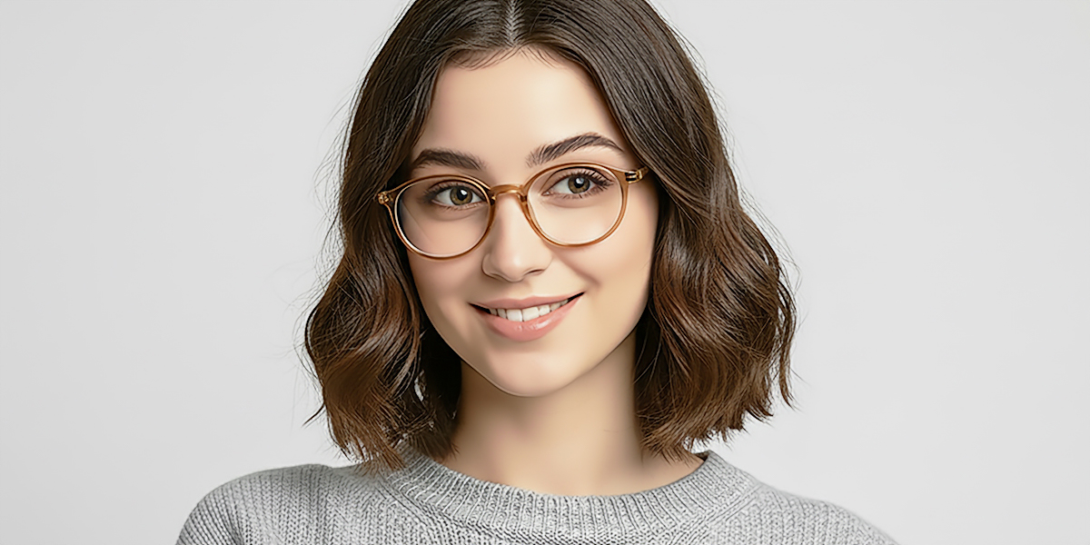 Brown Oval Simple TR90 Eyeglasses