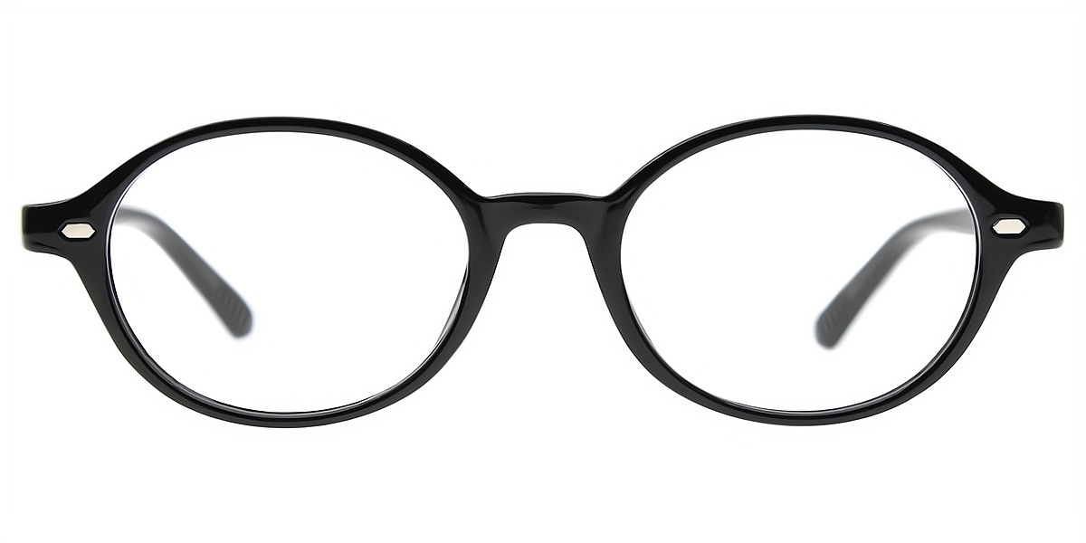 Black Oval Retro TR90 Eyeglasses