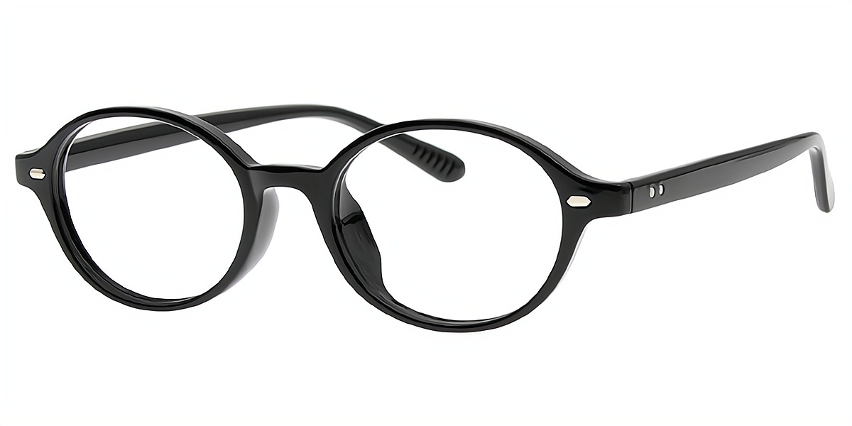 Black Oval Retro TR90 Eyeglasses