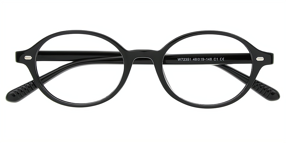 Black Oval Retro TR90 Eyeglasses