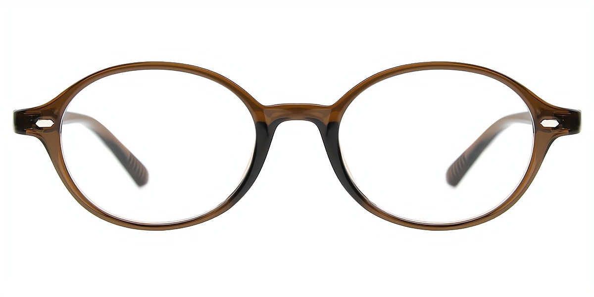 Brown Oval Retro TR90 Eyeglasses