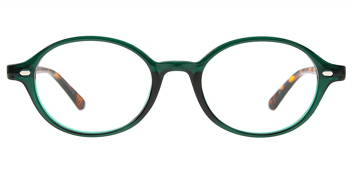 Green Oval Retro TR90 Eyeglasses