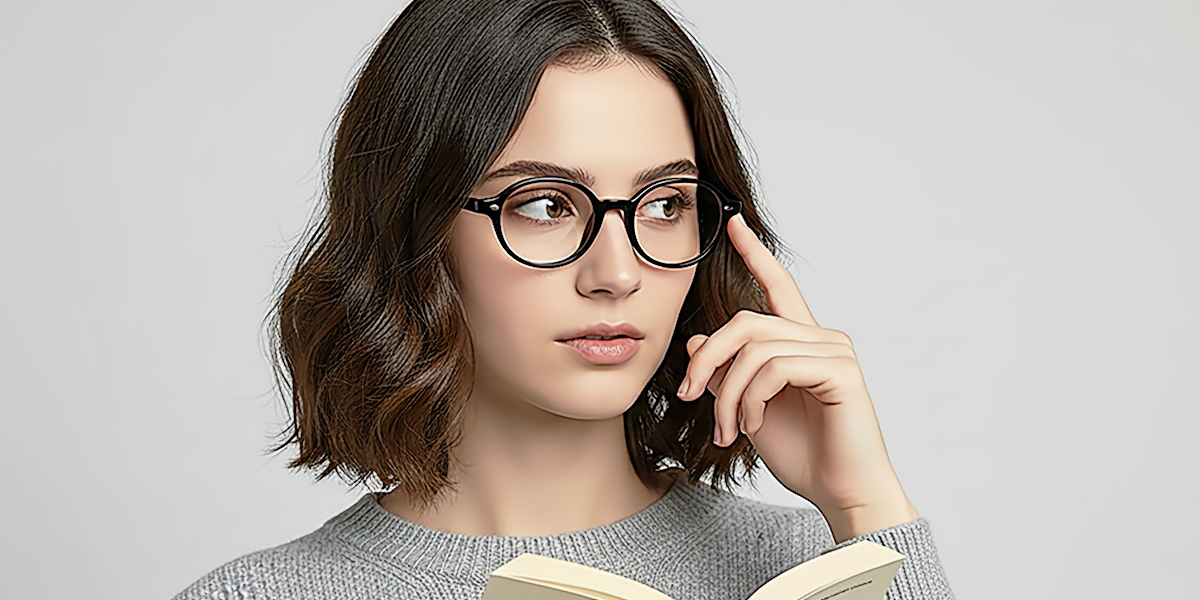 Black Oval Retro TR90 Eyeglasses