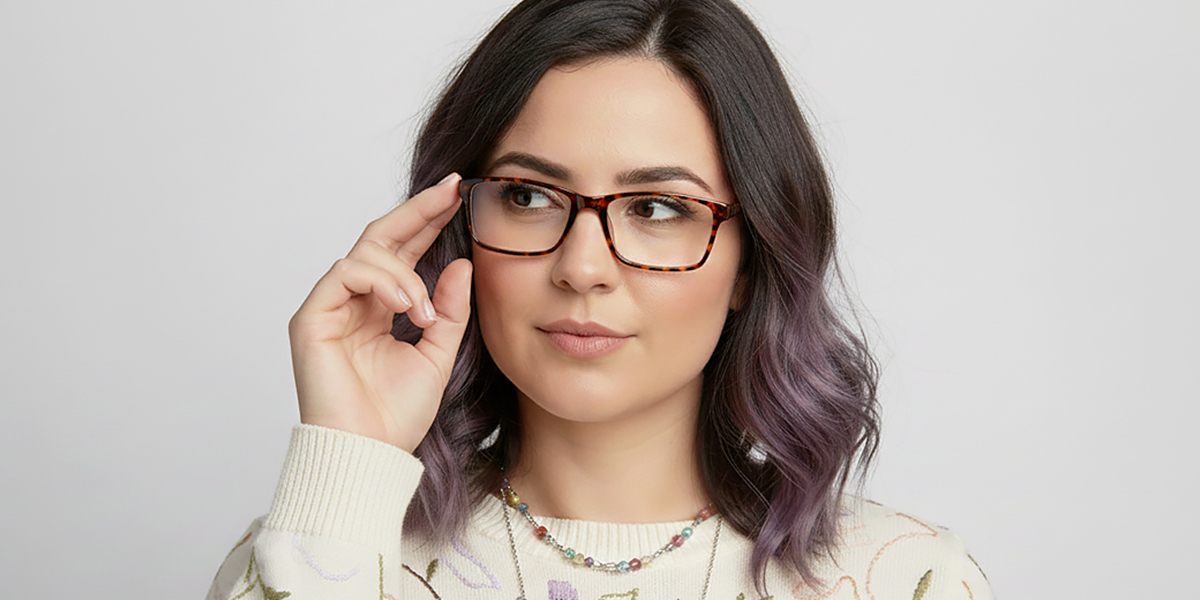 Tortoise Rectangle Simple Plastic Eyeglasses