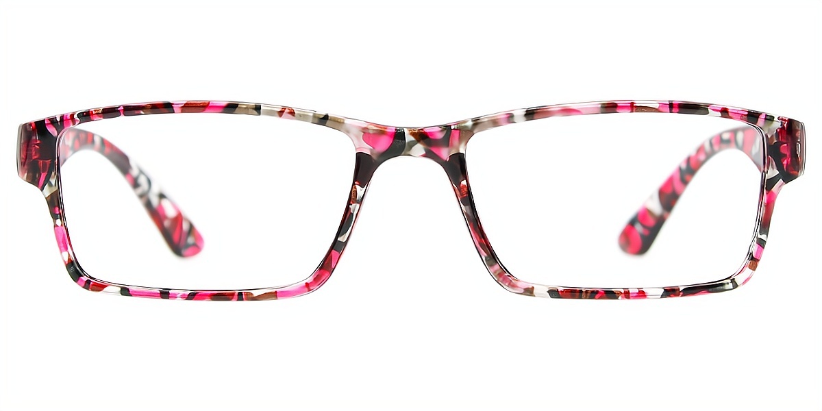 Purple Rectangle Simple Plastic Eyeglasses