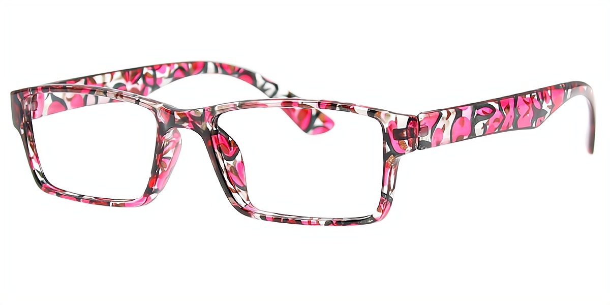 Purple Rectangle Simple Plastic Eyeglasses
