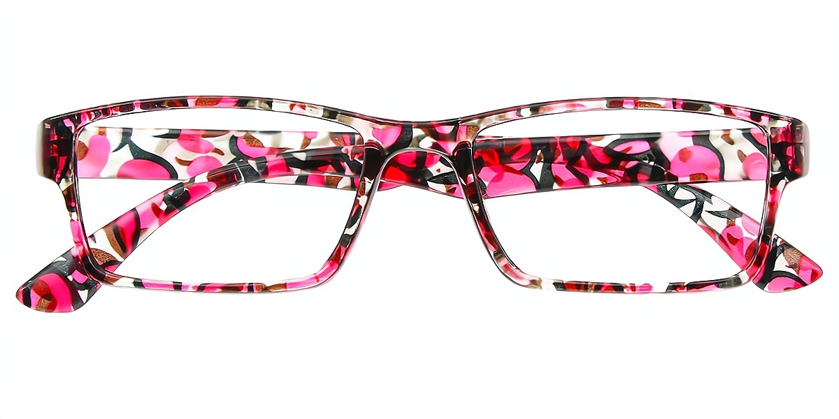 Purple Rectangle Simple Plastic Eyeglasses