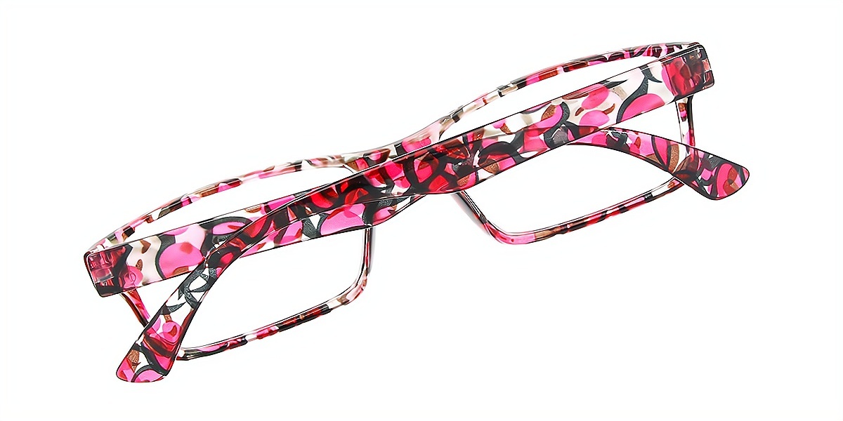 Purple Rectangle Simple Plastic Eyeglasses