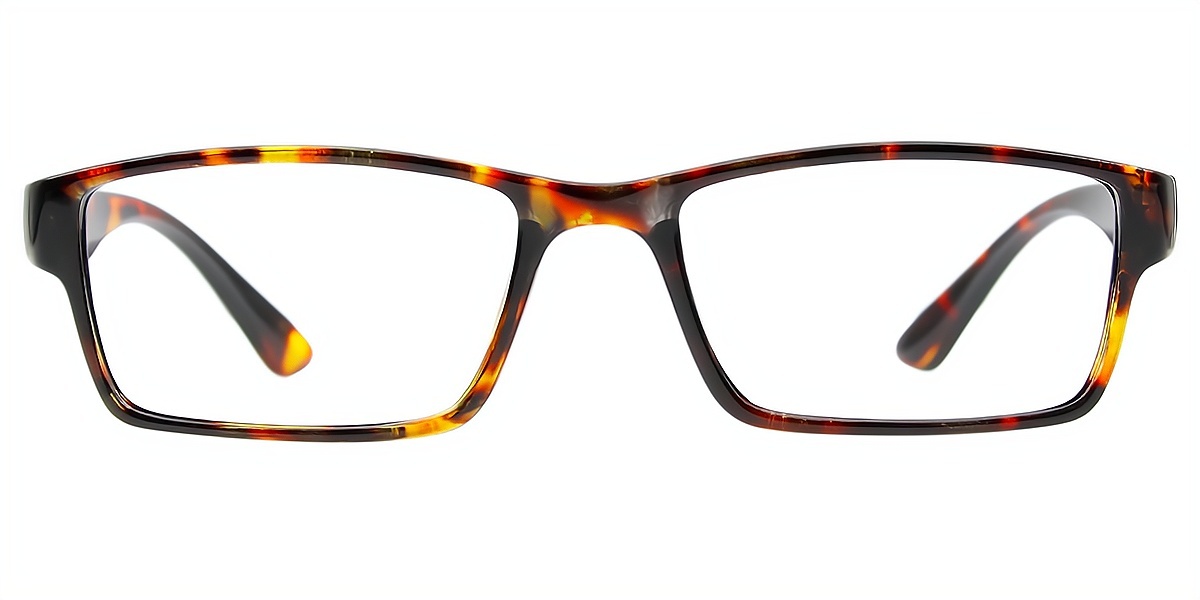 Tortoise Rectangle Simple Plastic Eyeglasses
