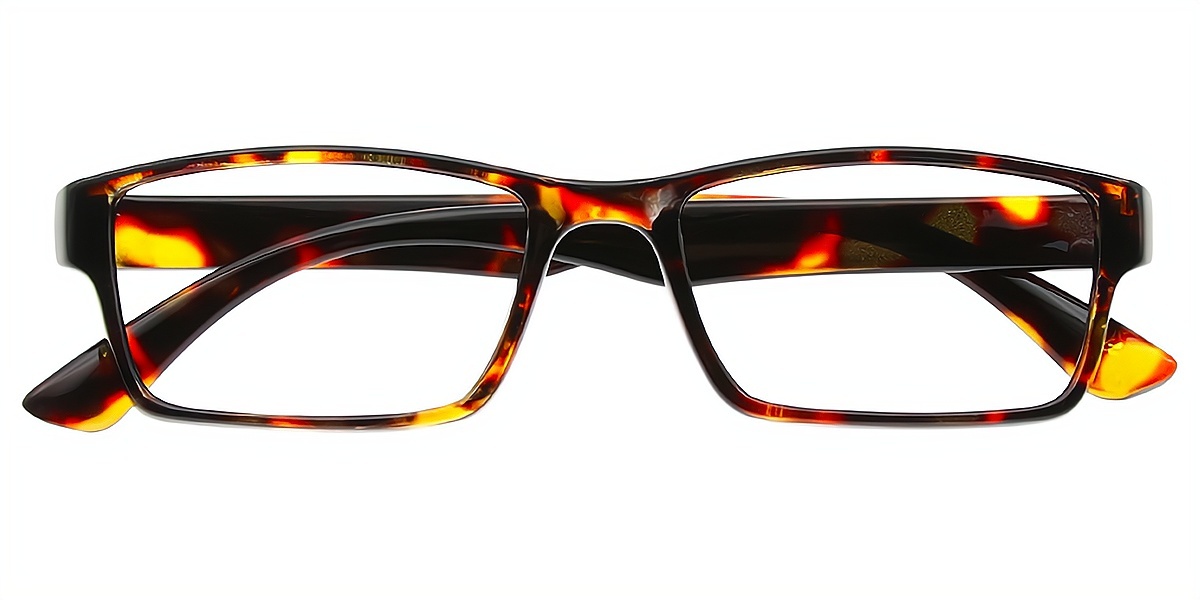 Tortoise Rectangle Simple Plastic Eyeglasses