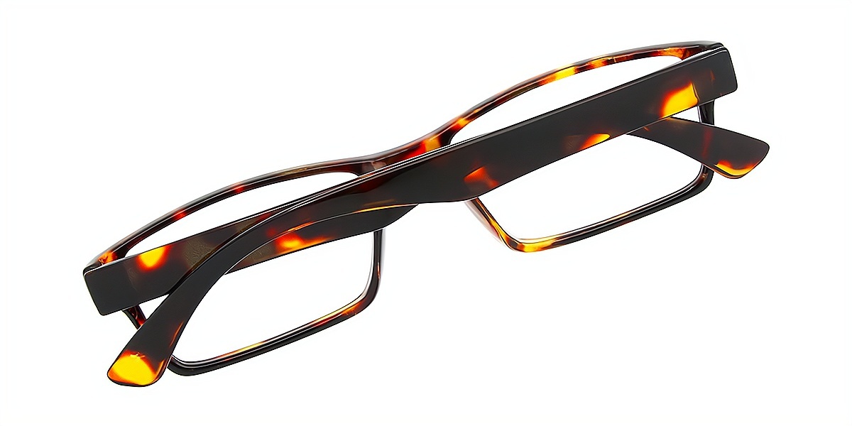 Tortoise Rectangle Simple Plastic Eyeglasses