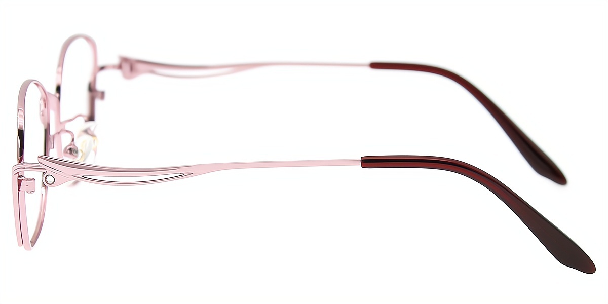 Pink Oval Elegant Metal Eyeglasses