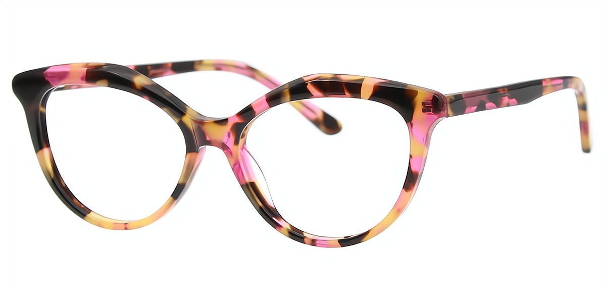 Multicolor Cat Eye Ornate Acetate Eyeglasses