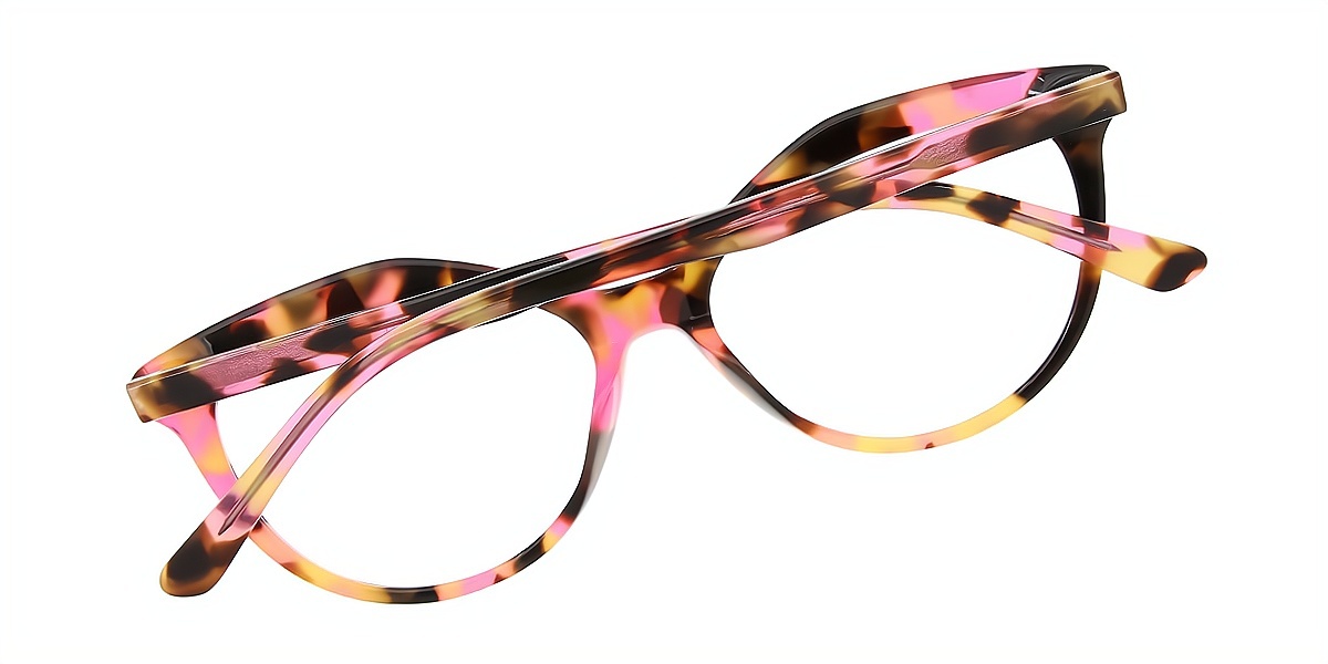 Multicolor Cat Eye Ornate Acetate Eyeglasses