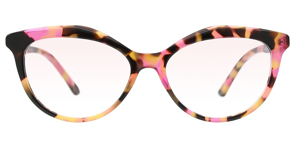 Multicolor Cat Eye Ornate Acetate Eyeglasses