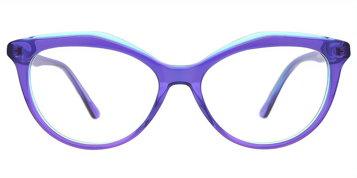 Purple Cat Eye Ornate Acetate Eyeglasses