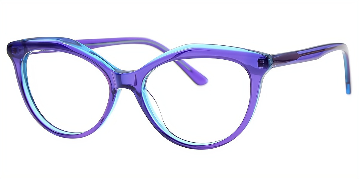 Purple Cat Eye Ornate Acetate Eyeglasses