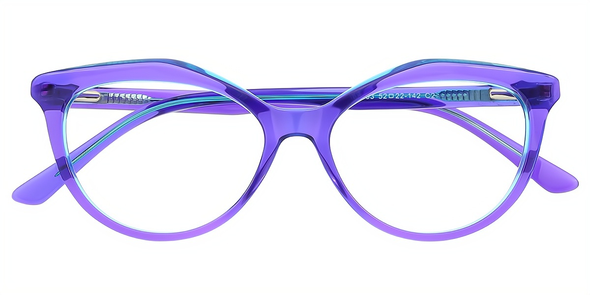 Purple Cat Eye Ornate Acetate Eyeglasses
