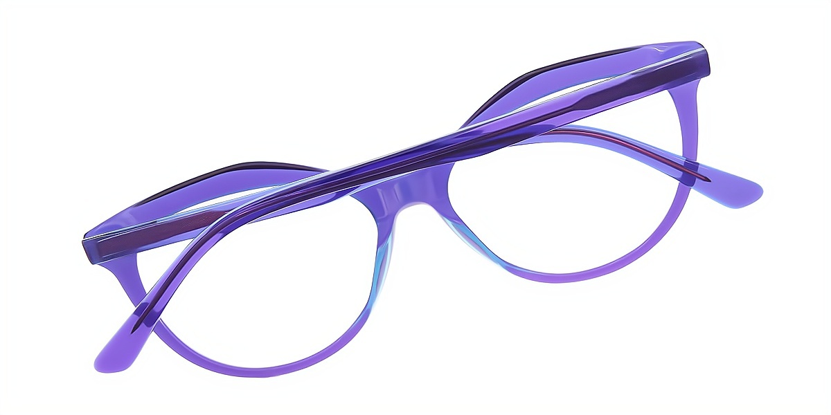 Purple Cat Eye Ornate Acetate Eyeglasses
