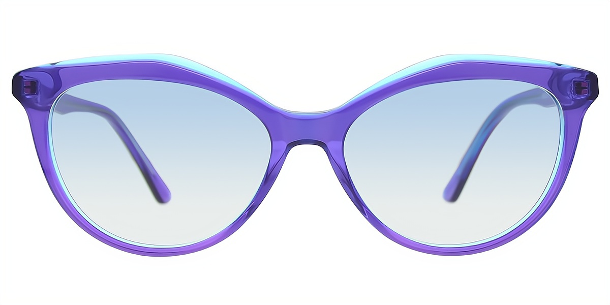 Purple Cat Eye Ornate Acetate Eyeglasses