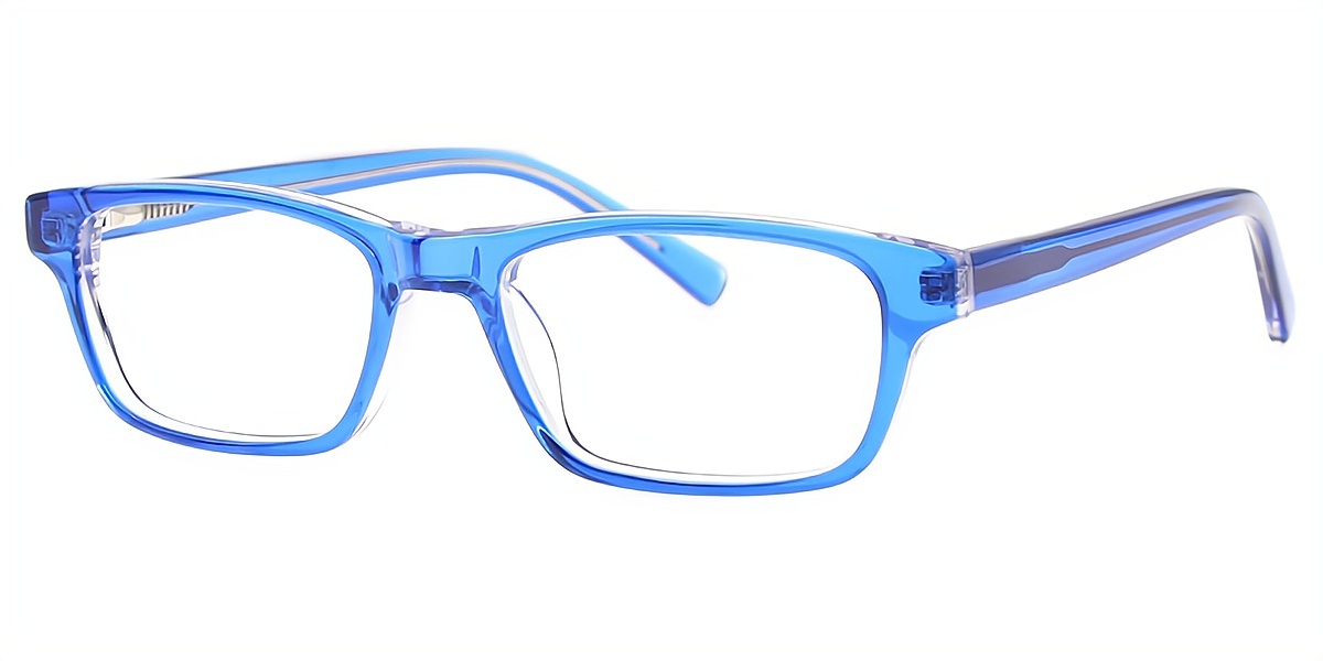 Blue Rectangle Refined Acetate Eyeglasses