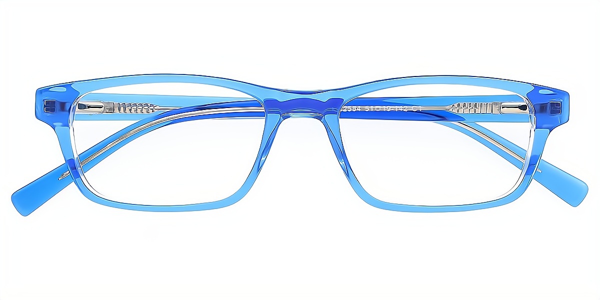Blue Rectangle Refined Acetate Eyeglasses