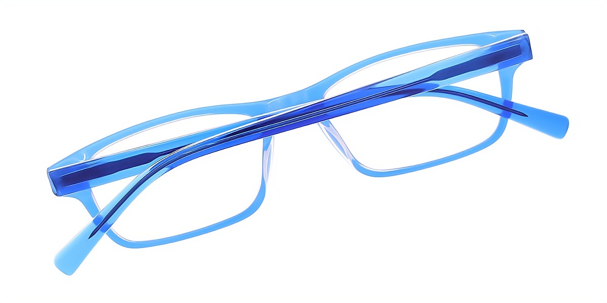 Blue Rectangle Refined Acetate Eyeglasses