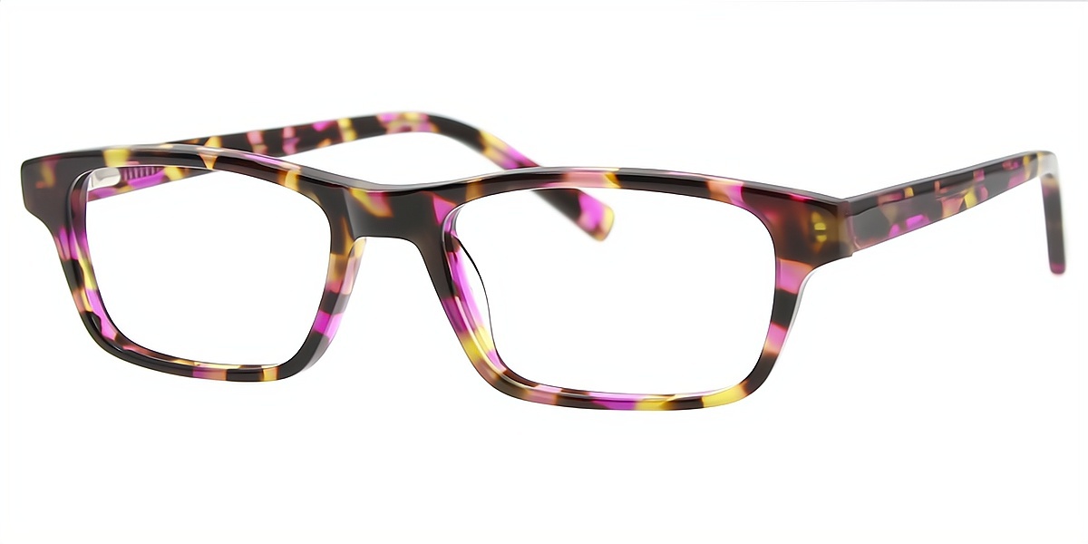 Multicolor Rectangle Refined Acetate Eyeglasses