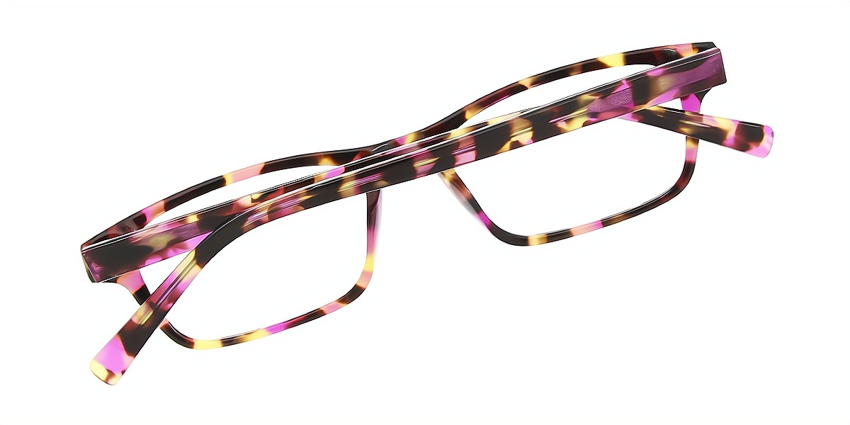 Multicolor Rectangle Refined Acetate Eyeglasses