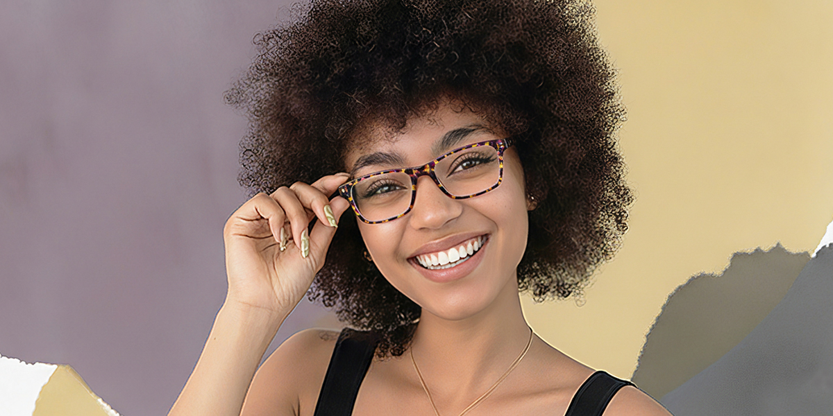 Multicolor Rectangle Refined Acetate Eyeglasses