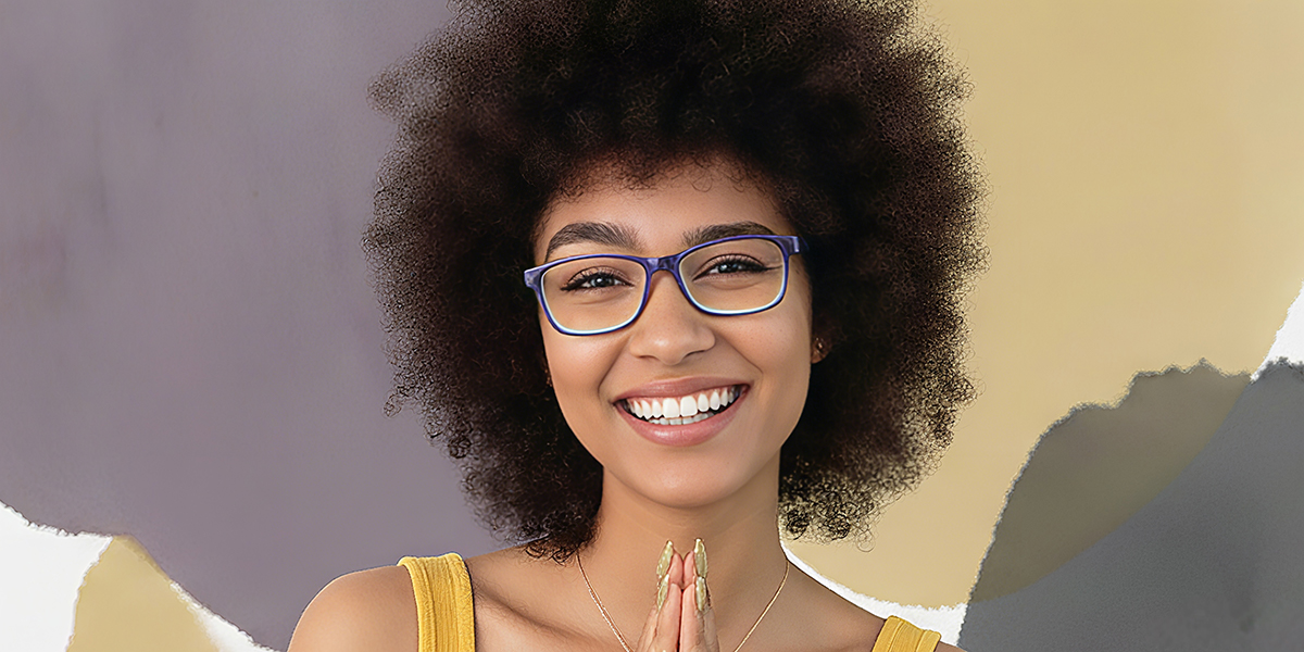 Purple Rectangle Refined Acetate Eyeglasses